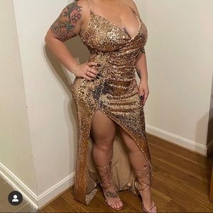 Fashion Nova | Sequin Maxi Dress - Mauve Size SM